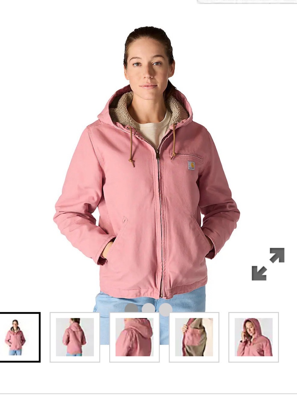 Carhartt Rose Tint Washed Duck Sierra Hooded Work Jacket XXL